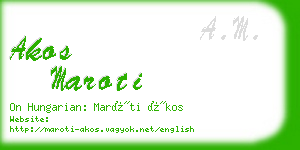 akos maroti business card